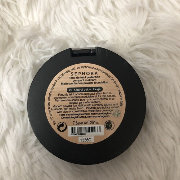 New Sephora Matte Perfection powder Foundation 20 Neutral Beige 0.264oz - Picture 3 of 3